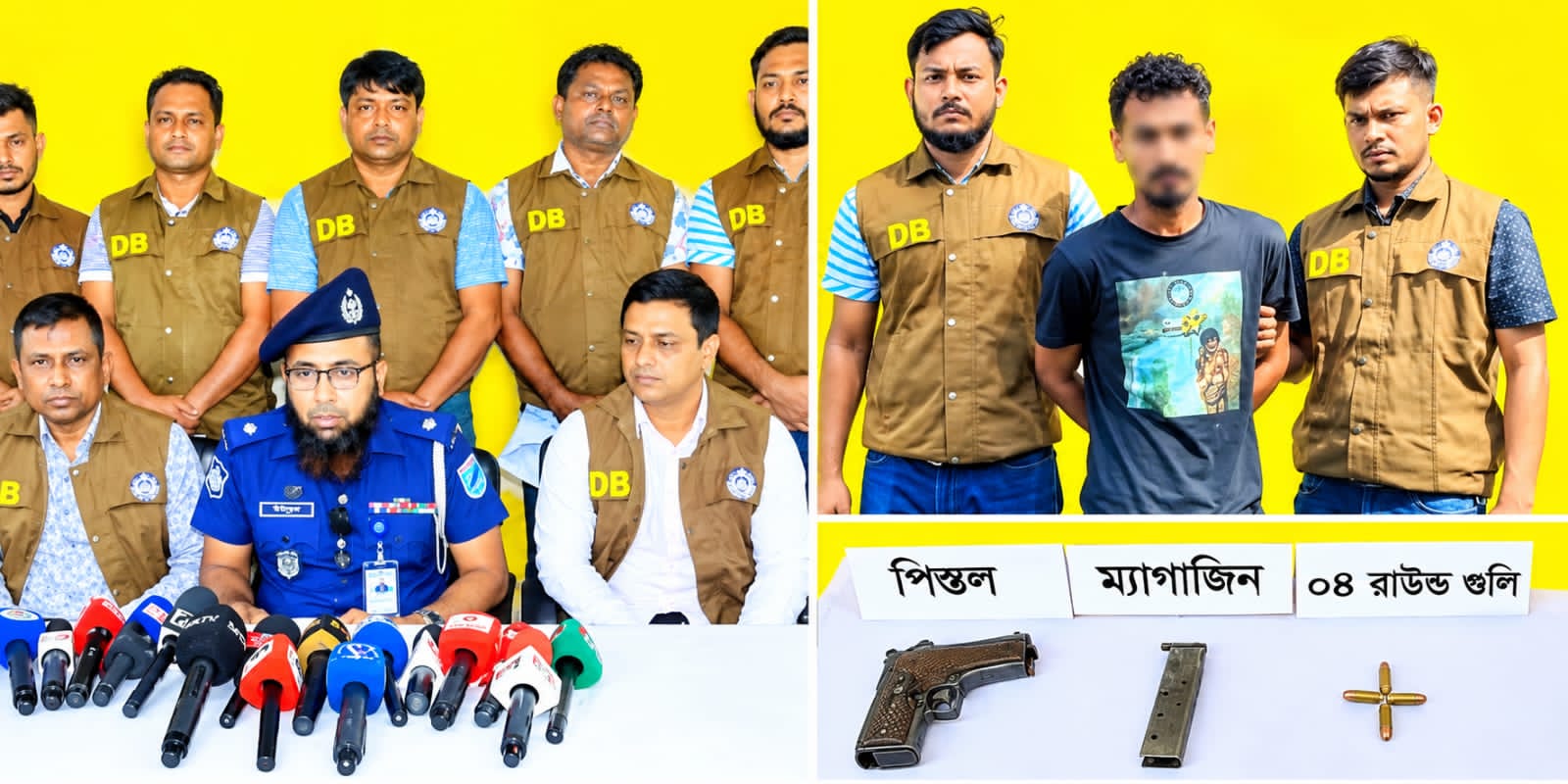 নরসিংদীতে বিদেশি পিস্তল ও ৪ রাউন্ড গুলিসহ একজন গ্রেপ্তার